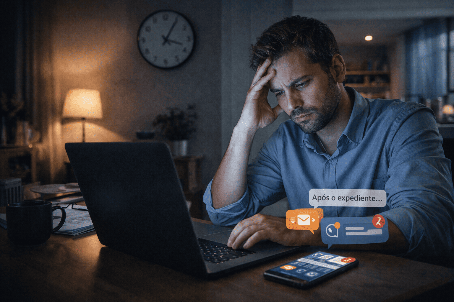 Homem pensando na Vida pessoal x trabalho nr-01